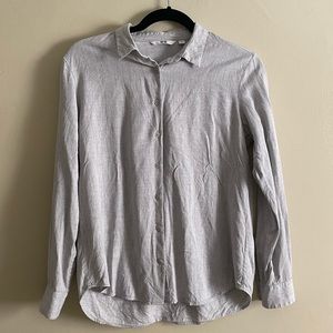 Uniqlo Rayon Button Up Grey Small